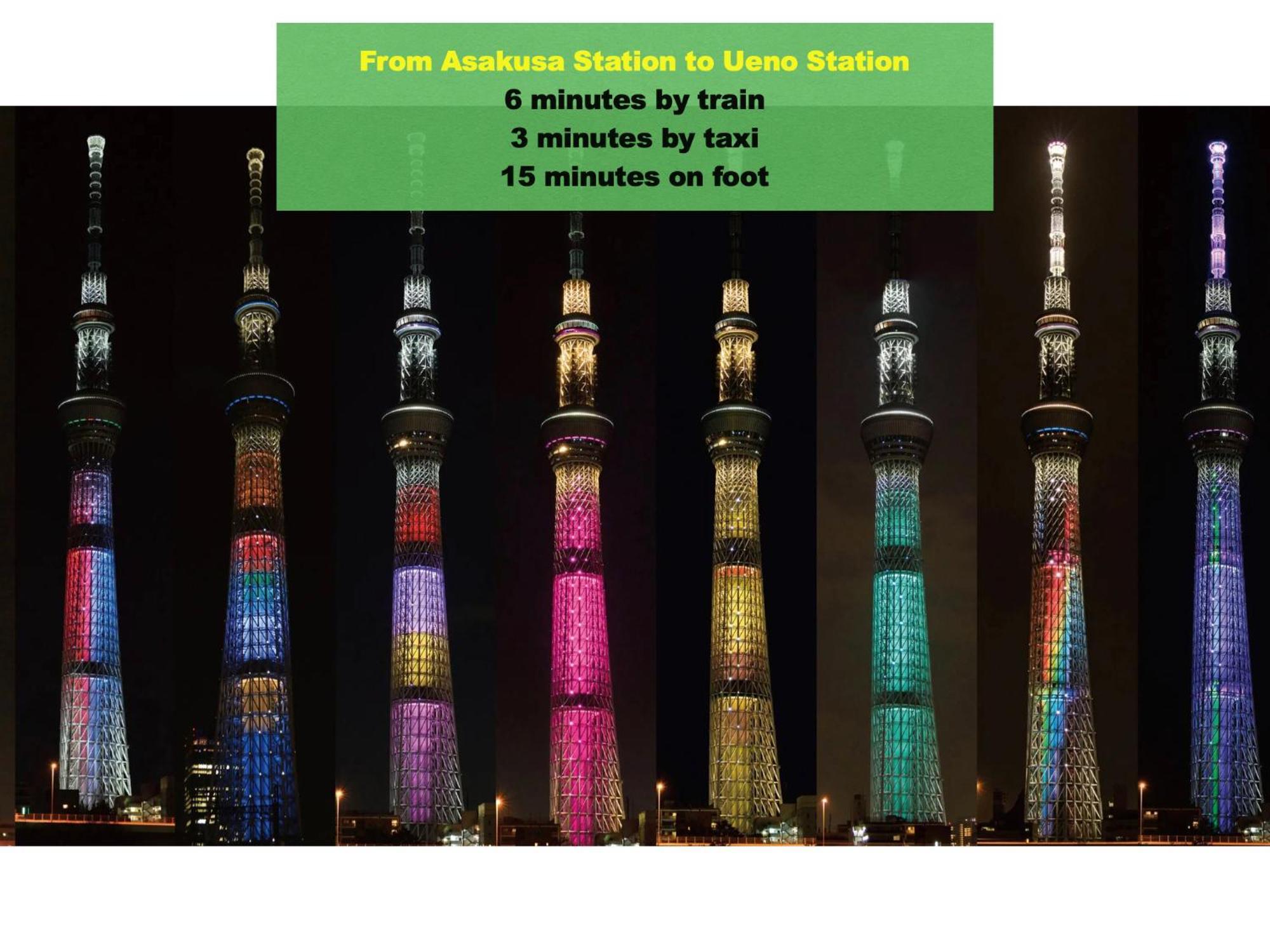 浅草寺3分 浅草駅6分 2寝室+リビング2-6人 スカイツリービュー 駅近 成田空港&羽田空港直通 Tokio