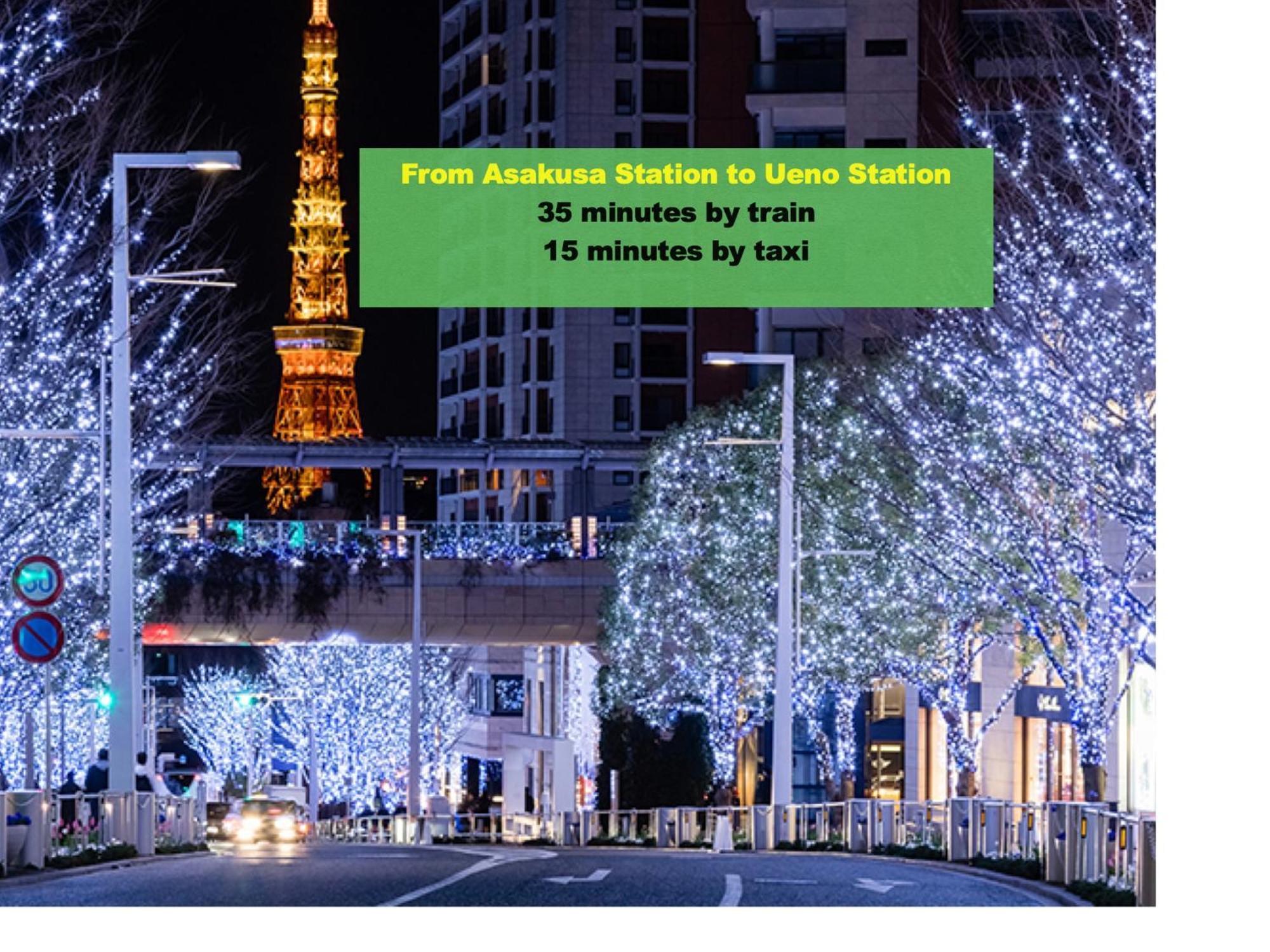浅草寺3分 浅草駅6分 2寝室+リビング2-6人 スカイツリービュー 駅近 成田空港&羽田空港直通
